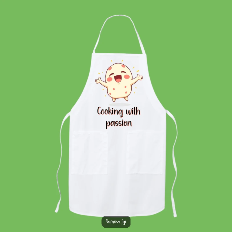 Funny Joyful Samosa Apron: Cook with Exuberance! A Fun Funny Gift for Chefs.