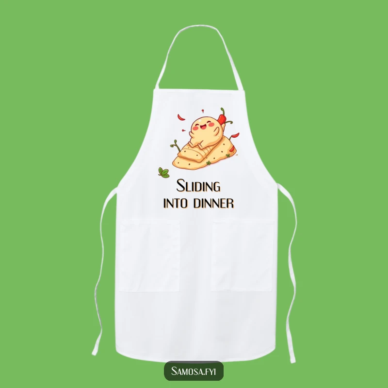 Funny Cheerful Samosa Pepper Hill Apron - Hilarious Spicy Kitchen Wear