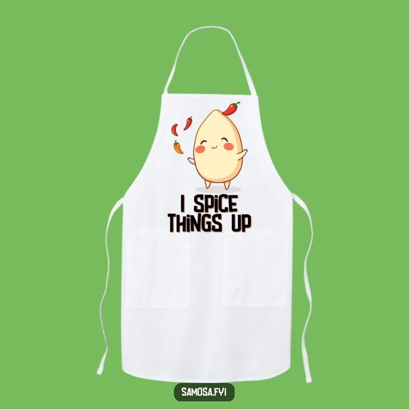 Funny Samosa Juggling Peppers Apron - Comical Chef's Kitchen Wear