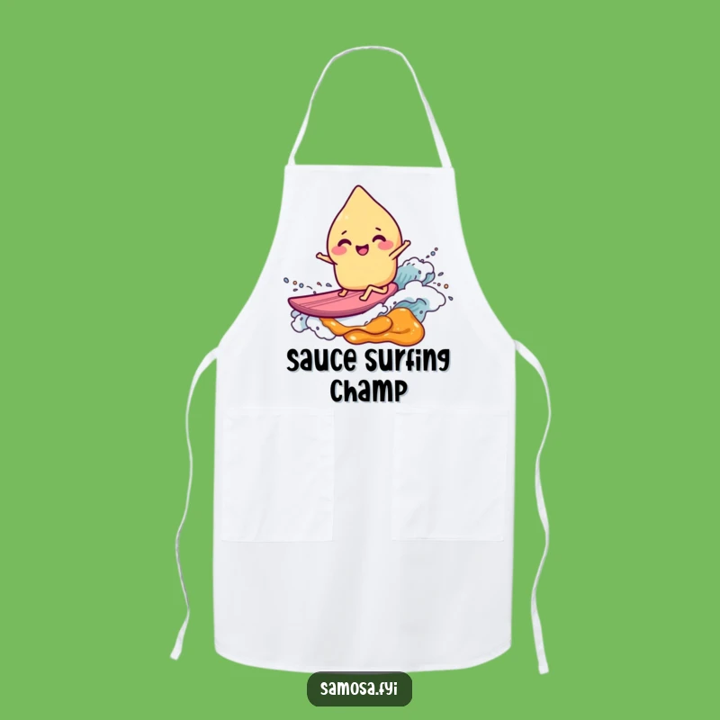 Funny Samosa Surfer Apron: Cook Up Smiles with This Hilarious and Funny Gift!