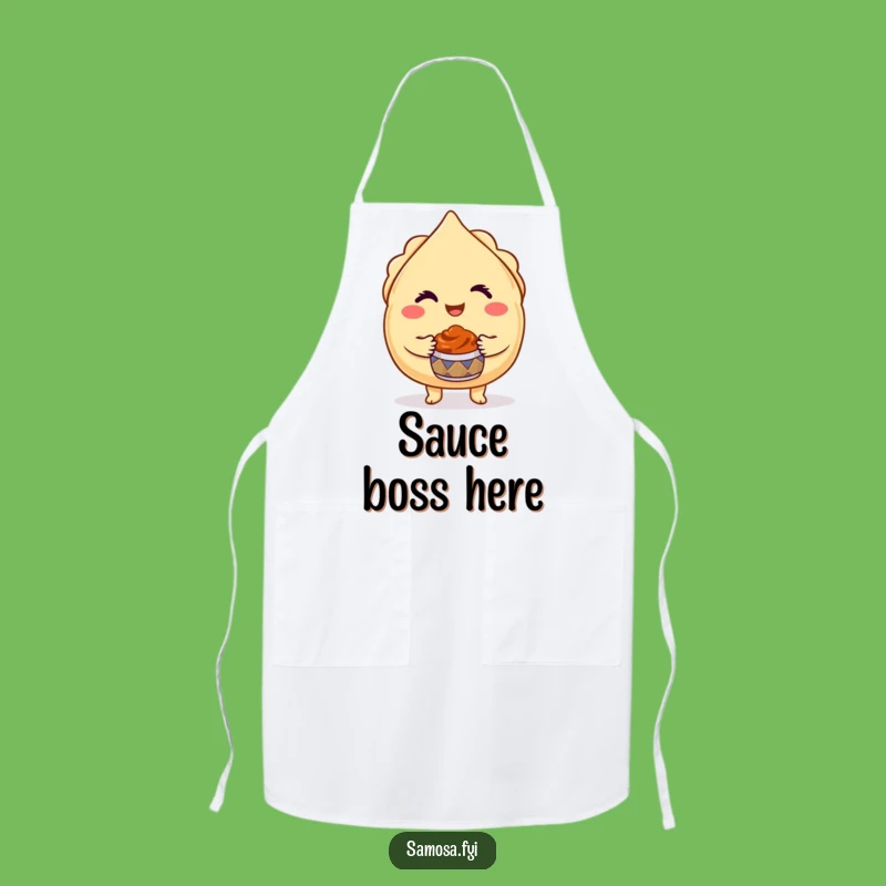 Funny Winking Samosa Apron - Indian Cooking Fun, Perfect Funny Gift for Chefs!