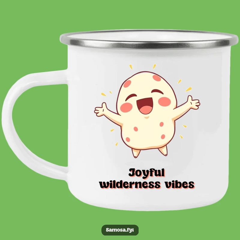 Funny Joyful Samosa Camping Mug: Adventure in Ecstasy! A Durable Funny Gift.