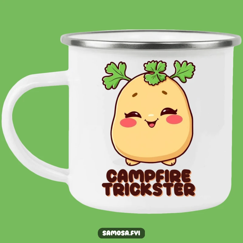 Funny Samosa Parsley Hat Camping Mug - Outdoor Mischief, Perfect Funny Gift