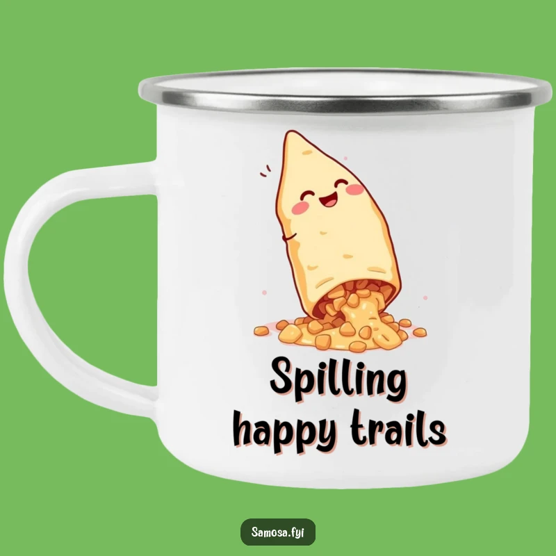 Funny Giggling Samosa Cartwheel Camping Mug - Durable & Comical Outdoor Gear