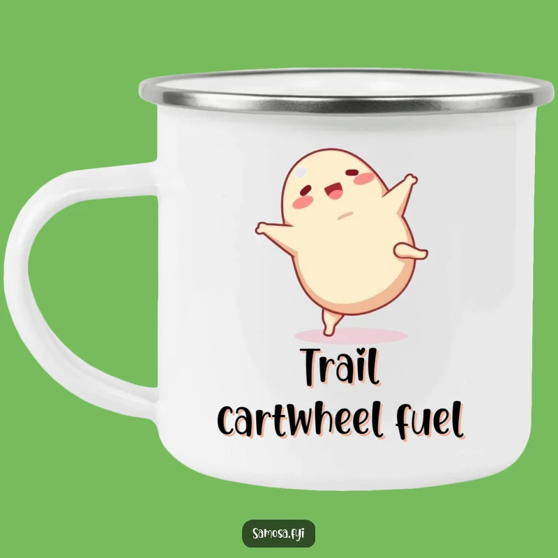 Funny Samosa Cartwheel Camping Mug: Durable and Hilarious Outdoor Drinkware