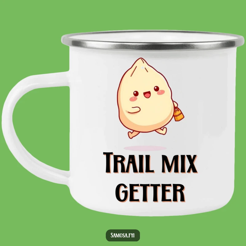 Funny Samosa Camping Mug: Durable Joyful Skipping Design, Great Humorous Gift