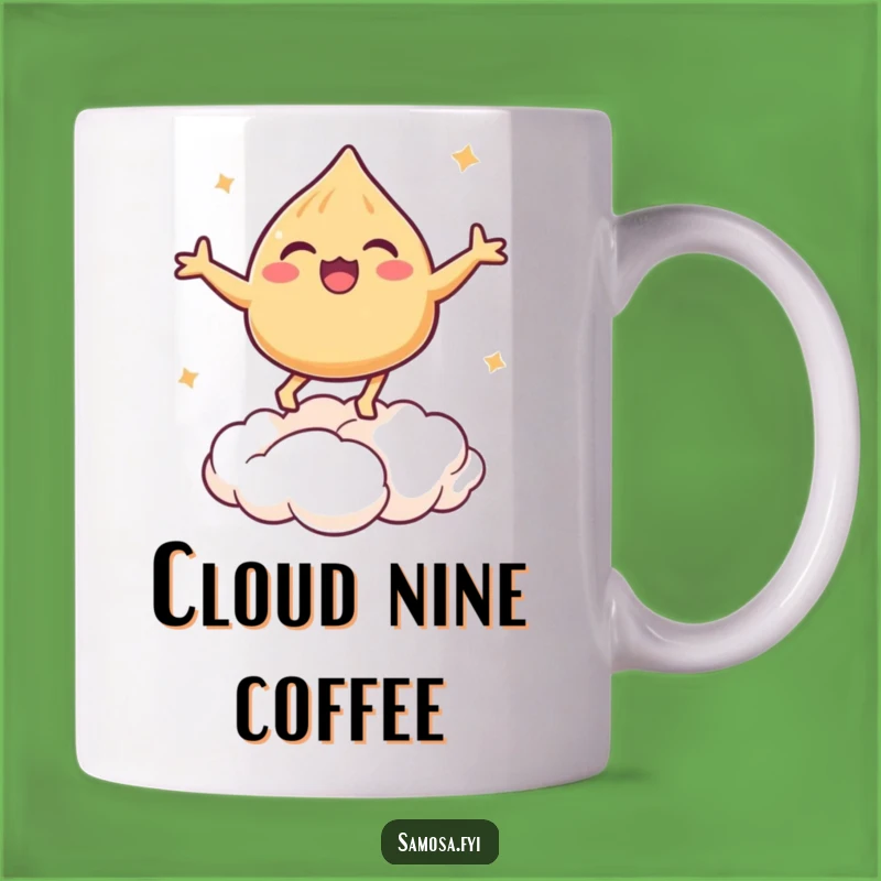 Funny Bouncing Samosa Mug - Delightful Pastry Cloud Gift for Dreamers