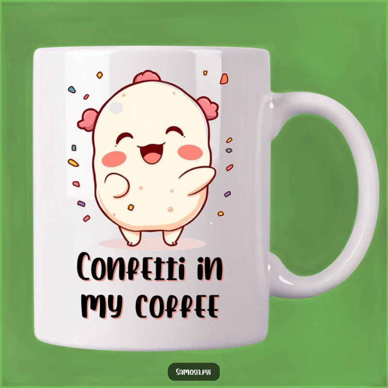 Funny Samosa Confetti Mug: Festive Fun, Perfect Funny Gift for Party Starters