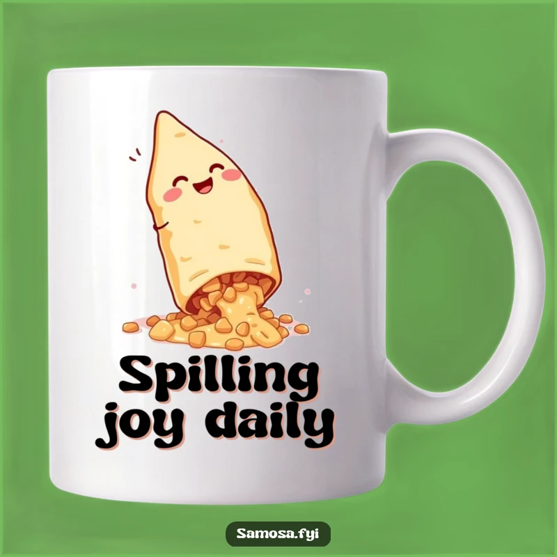 Funny Giggling Samosa Cartwheel Mug - Hilarious Messy Snack Gift for Food Lovers