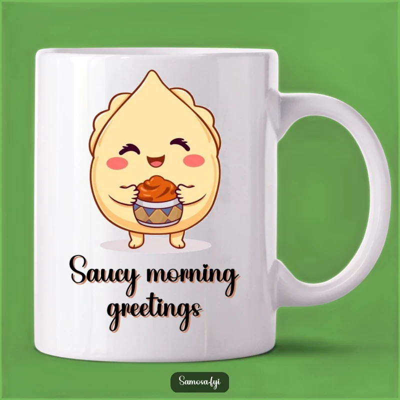 Funny Winking Samosa Mug - Charming Indian Snack Lover Gift, Perfect Funny Gift!