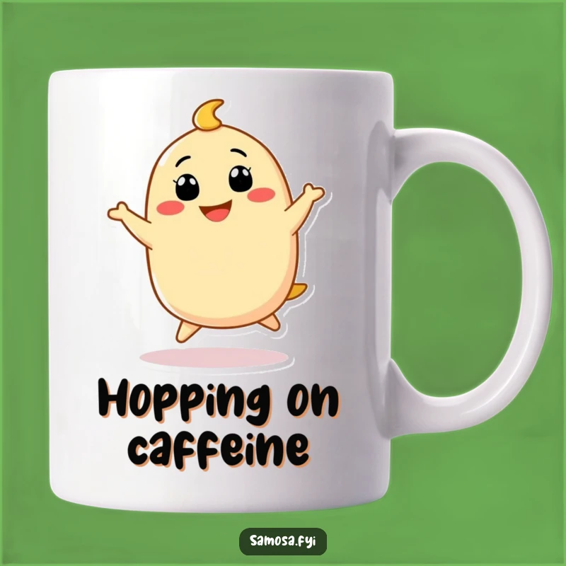 Funny Samosa Hopping Mug - Joyful Character Drinkware, Perfect Funny Gift for Food Lovers!