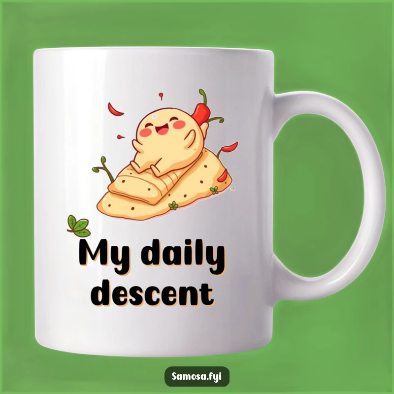 Funny Cheerful Samosa Pepper Hill Mug - Hilarious Spicy Snack Gift