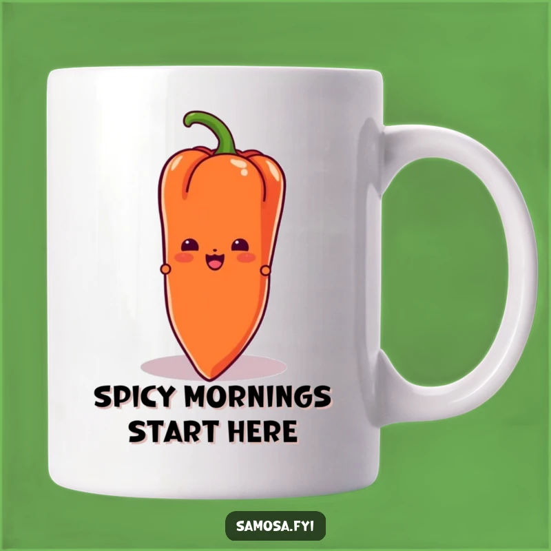 Funny Chili Samosa Mug: Peek-a-Boo Surprise! A Spicy Funny Gift for Tea Lovers.