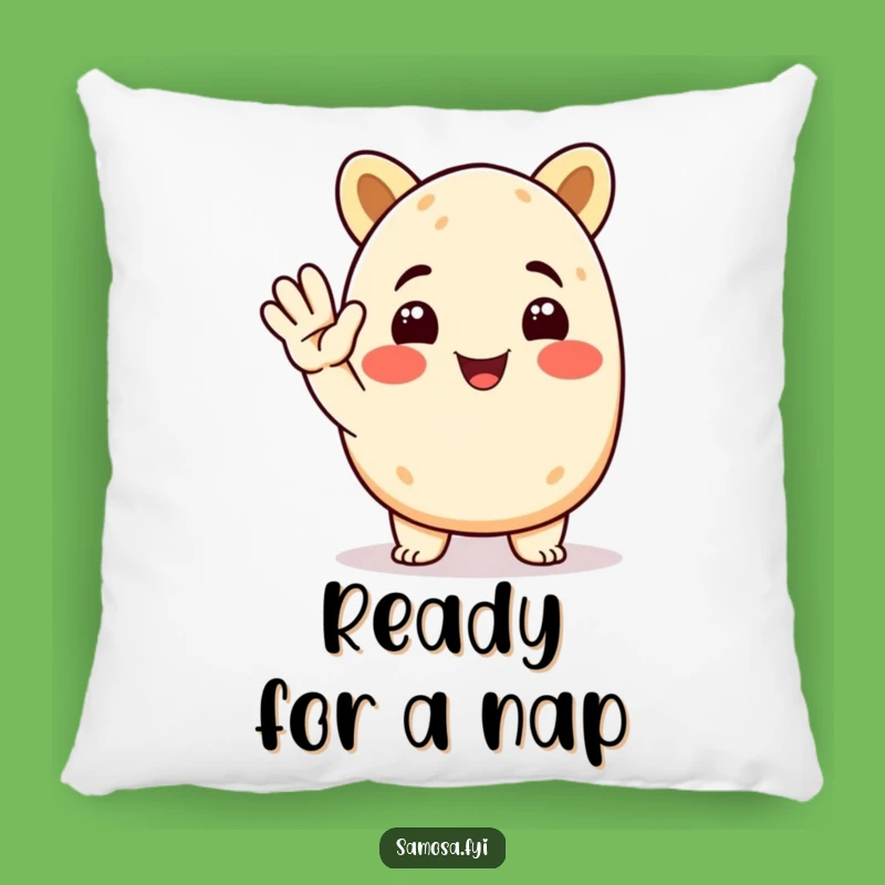 Funny Samosa Pillow: Animated Character Saluting, Cozy & Hilariously Soft Comfort