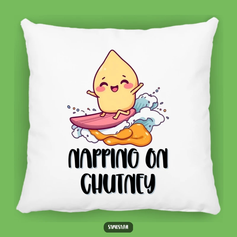 Funny Samosa Surfer Pillow: Cuddle Up with Humor and a Perfect Funny Gift!