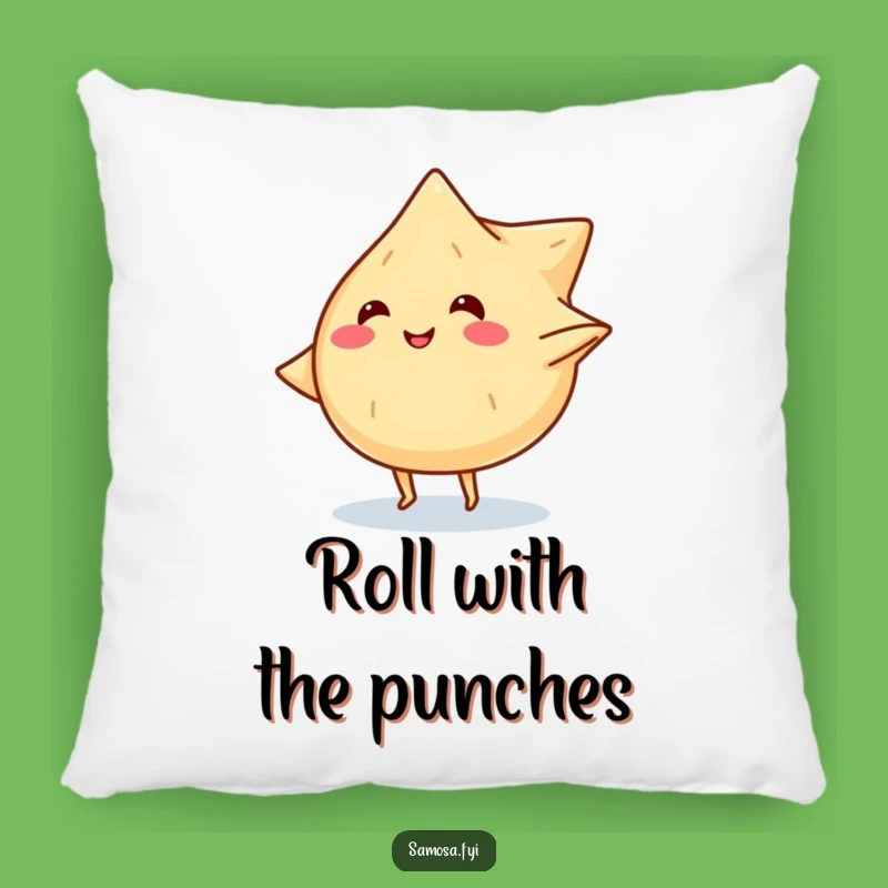 Funny Samosa Cartwheel Pillow: Comfy Snack Friend for Your Couch