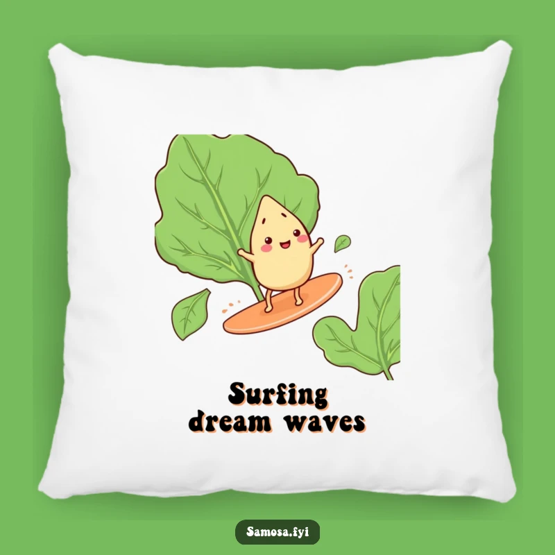 Funny Samosa Surfing Pillow: Adventure Comfort, Perfect Funny Gift
