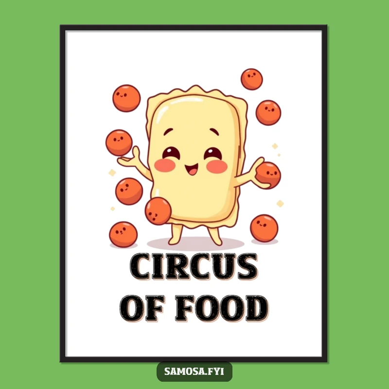 Funny Ravioli Juggler Digital Art: Italian Kitchen Charm for Your Walls, an Awesome Funny Gift!