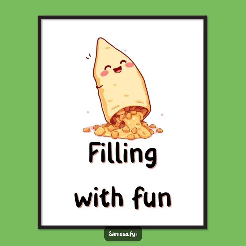 Funny Giggling Samosa Cartwheel Digital Art - Vibrant & Comical Wall Decor