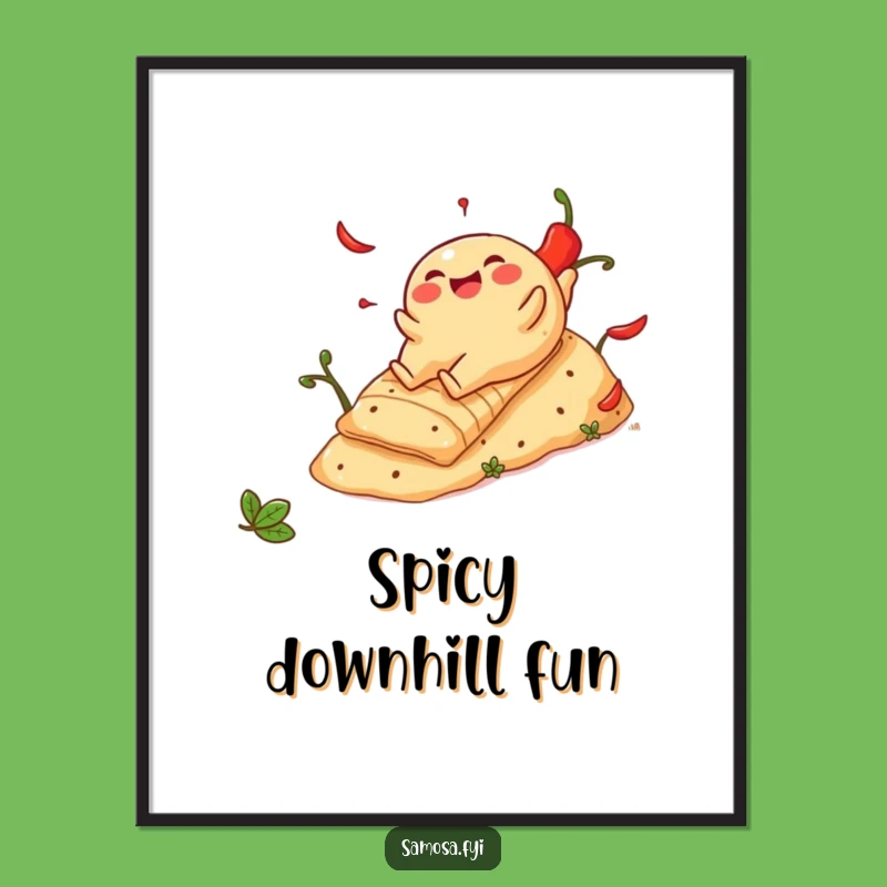 Funny Cheerful Samosa Pepper Hill Digital Art - Vibrant Spicy Decor