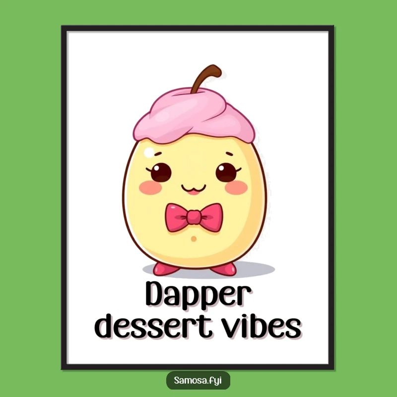 Funny Dapper Gulab Jamun Bow Tie Digital Art - Sophisticated Sweet Decor