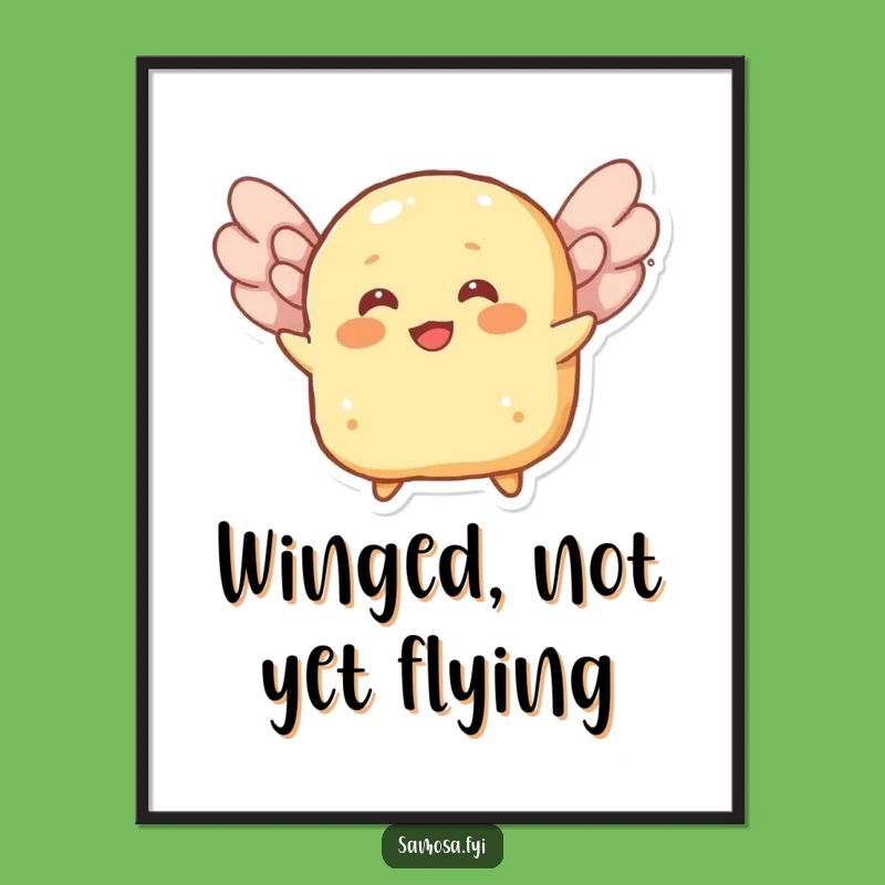 Funny Roti Flying Digital Art: Cheerful Flight Decor, Instant Funny Gift