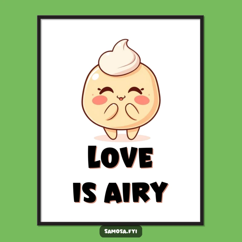 Funny Pastry Puff Kiss Digital Art: Sweet Wall Decor for Charm, a Beautiful Funny Gift!