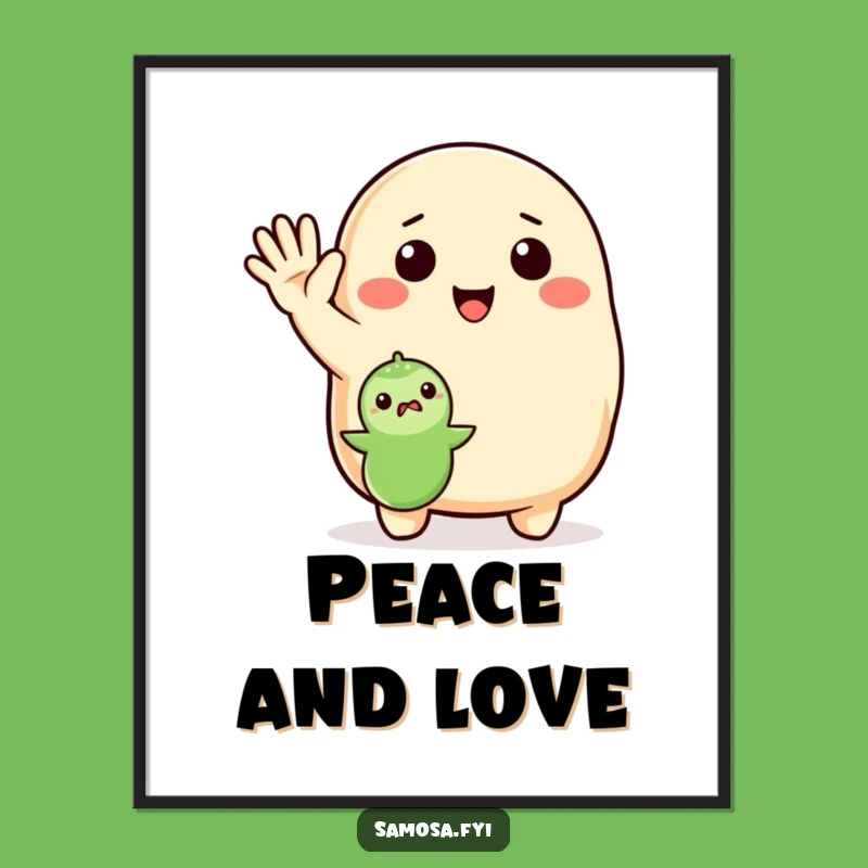 Funny Waving Samosa Digital Art - Instant Cheerful Download