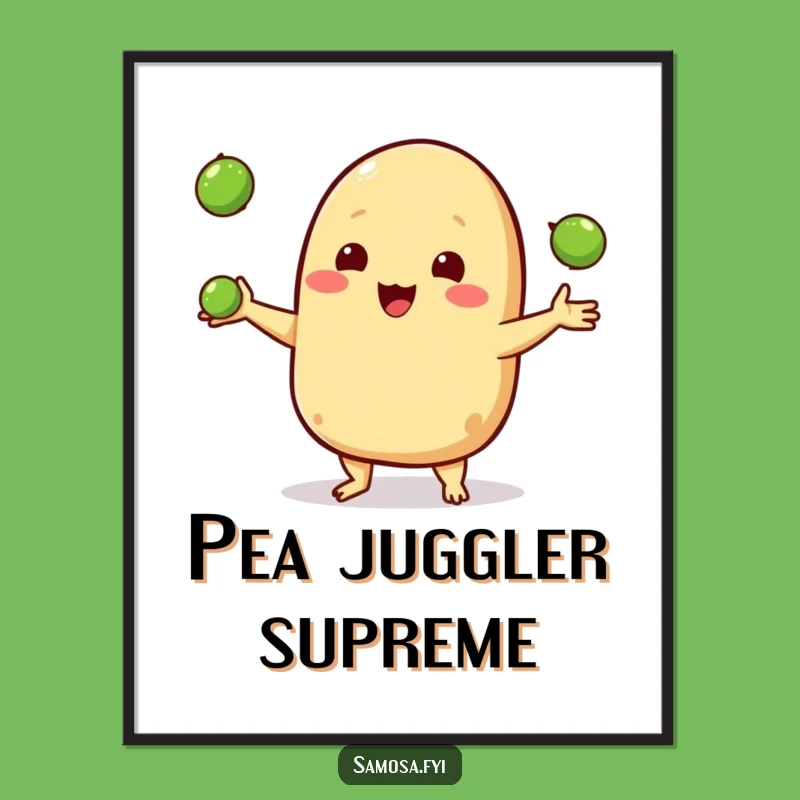 Funny Samosa Juggling Digital Art - Pea Toss Printable Funny Gift