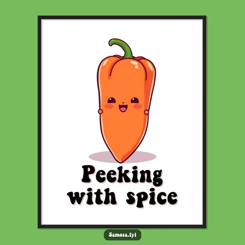 Funny Chili Samosa Digital Art Print: Instant Mystery for Your Walls! A Quick Funny Gift.