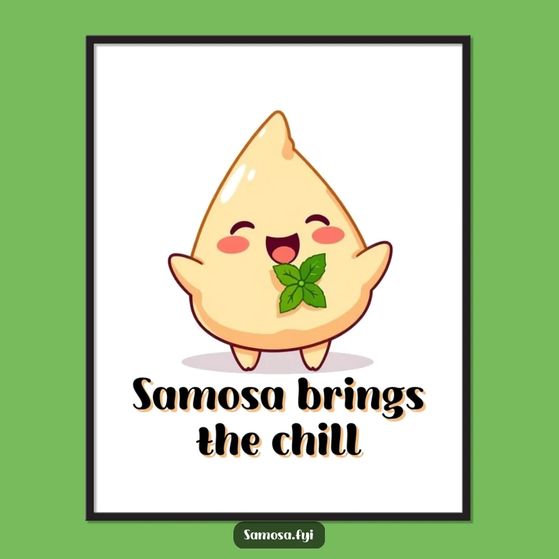 Funny Samosa Mint Gift Digital Art - Instant Foodie Decor, Hilarious Funny Gift