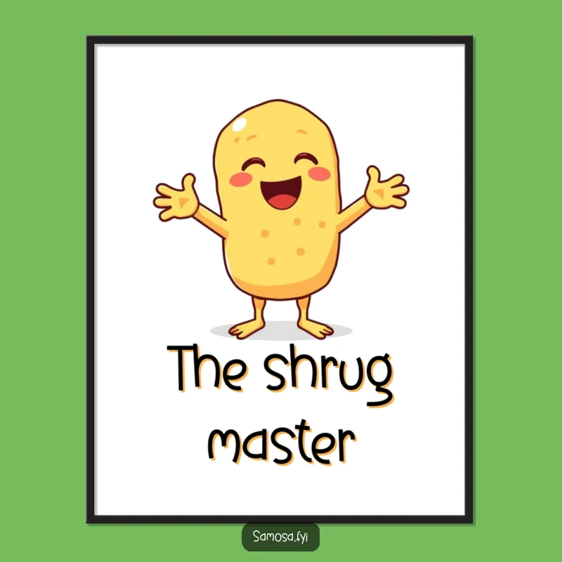 Funny Chickpea Fritter Shrug Digital Art: Instant Hilarious Wall Art Print