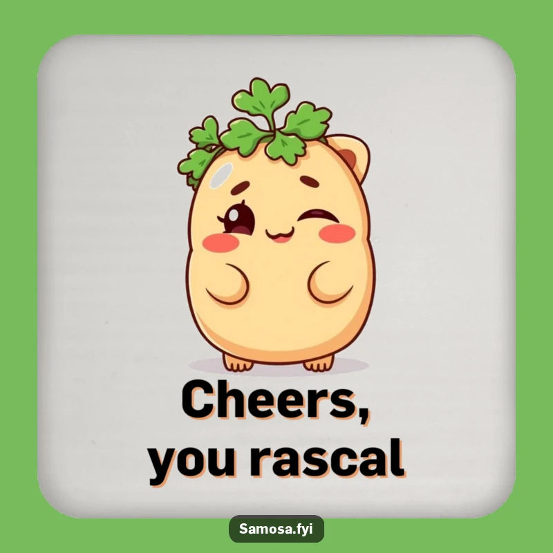 Funny Samosa Coaster - Protect Surfaces with Mischievous Wink Gift