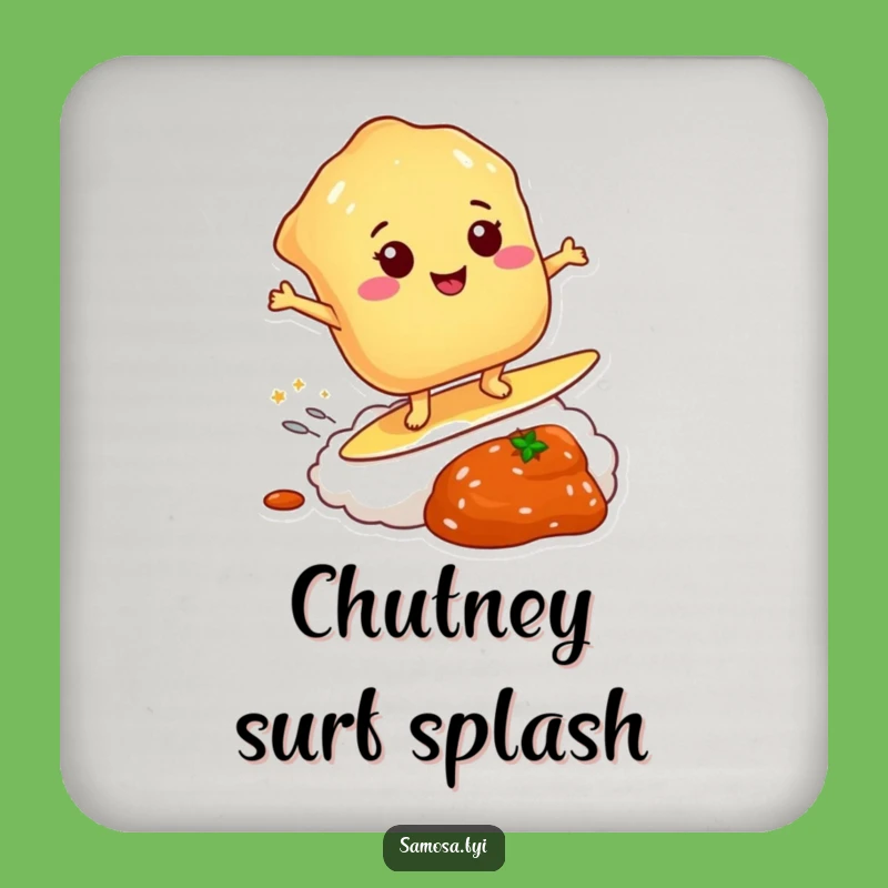 Funny Pastry Chutney Surf Coaster: Protect Surfaces with Hilarious Golden Art