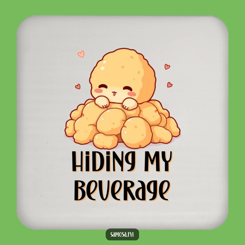 Funny Pakora Peeking Coaster: Protect Surfaces with Shy Snack Action