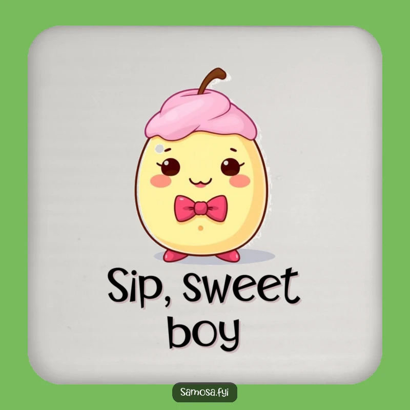 Funny Dapper Gulab Jamun Bow Tie Coaster Set - Protect Surfaces Sweetly