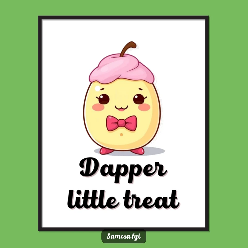 Funny Dapper Gulab Jamun Bow Tie Poster - Elegant Sweet Treat Wall Art