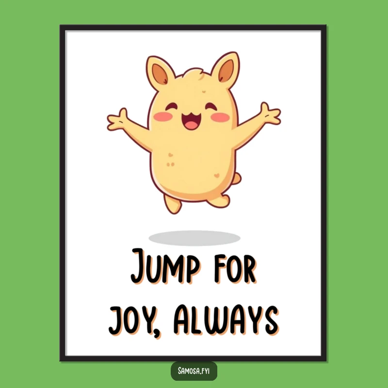 Funny Samosa Hop Poster - Vibrant Snack Art Gift