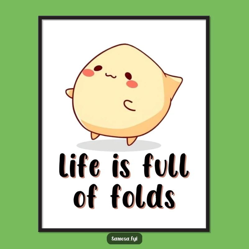 Funny Tripping Samosa Poster: Wall Art That Makes You Chuckle! A Whimsical Funny Gift.