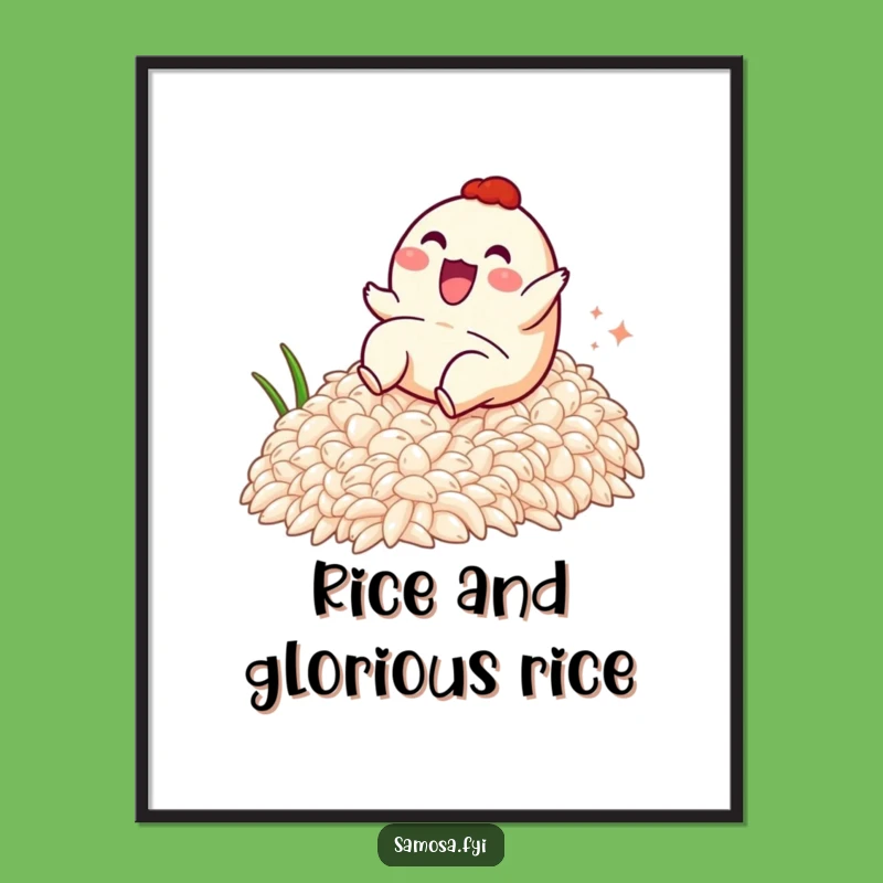 Funny Samosa Rice Slide Poster - Hilarious Wall Art for Foodie Fun