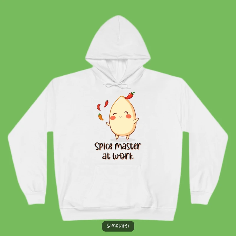 Funny Samosa Juggling Peppers Hoodie - Cozy Comical Indian Snack Apparel