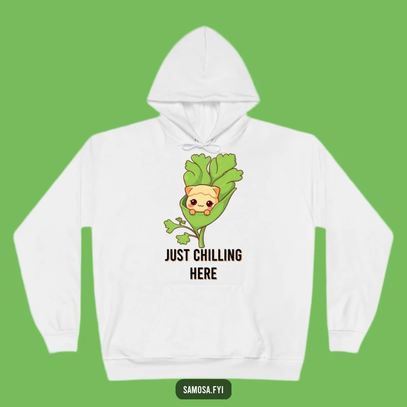 Funny Shy Samosa Coriander Leaf Hoodie - Cozy & Adorable Fun