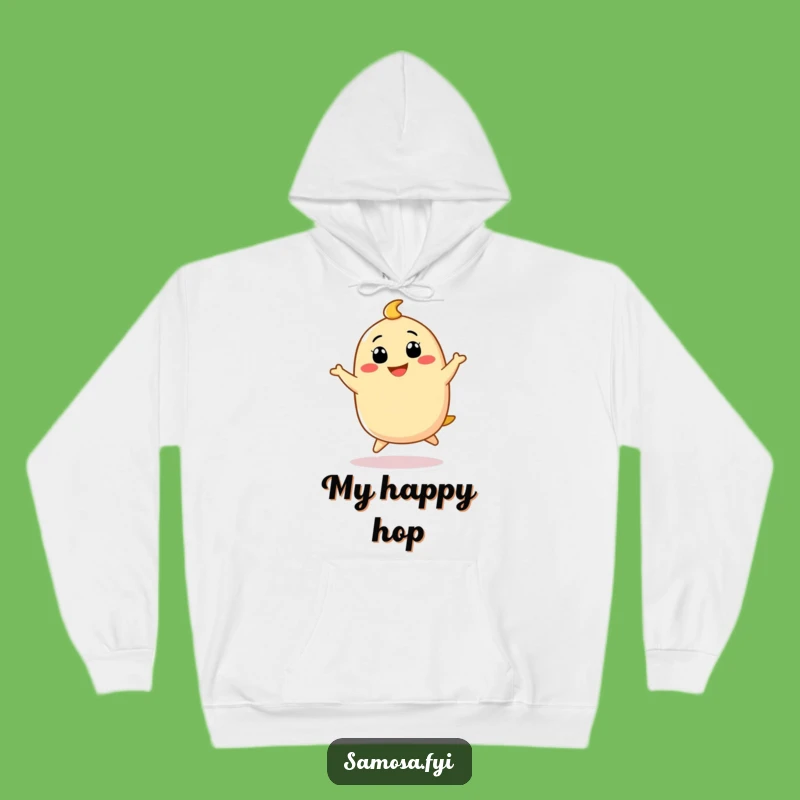 Funny Samosa Hopping Hoodie - Cozy Joyful Character Wear, Ideal Funny Gift!