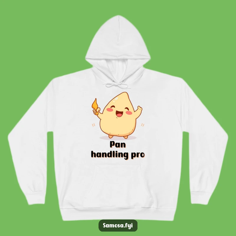 Funny Happy Samosa Frying Pan Hoodie: Cozy Apparel for Kitchen Lovers