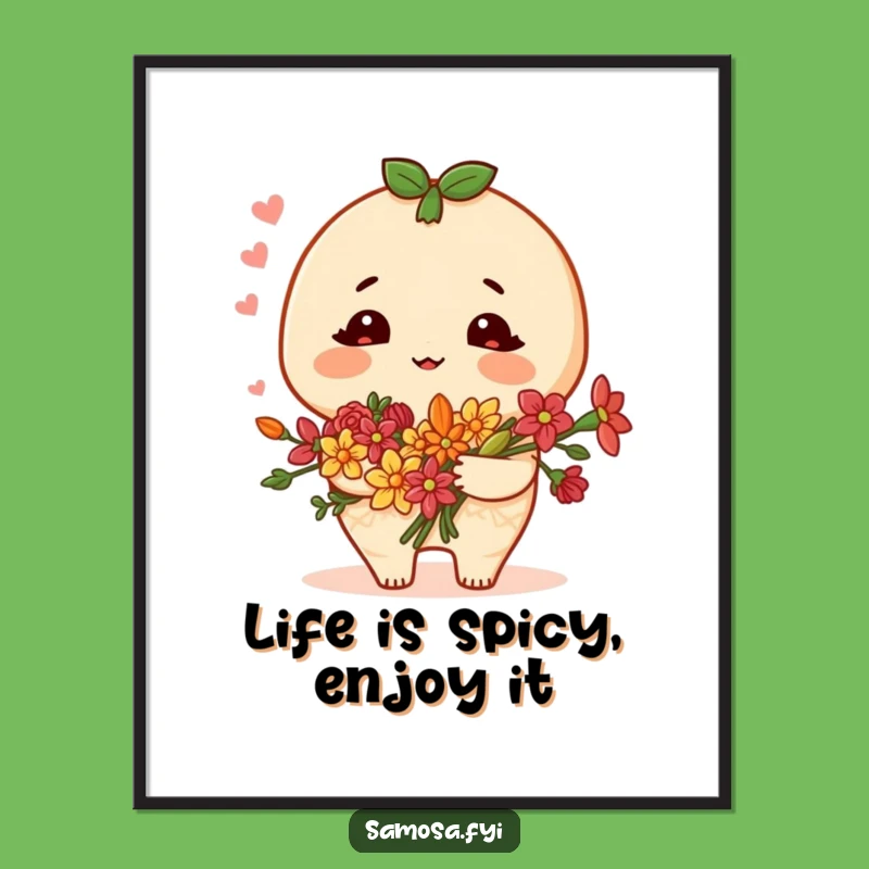 Free Printable Samosa Wall Art: Funny Spice Bouquet Downloadable Decor Piece!