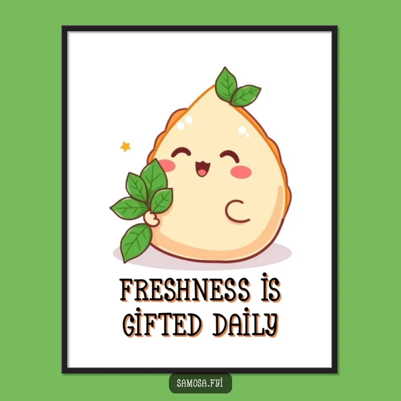Joyful Samosa Free Printable Wall Art, Quirky Downloadable Decor for Foodie Spaces