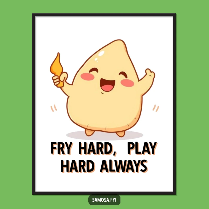 Funny Free Printable Wall Art: Samosa Waving Pan - Hilarious Downloadable Kitchen Decor!