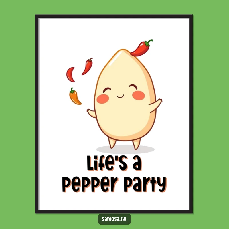 Funny Free Printable Wall Art Samosa Juggling Peppers Quirky Downloadable Decor