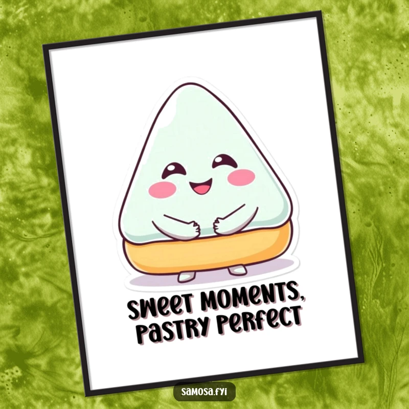 Funny Free Printable Wall Art: Smiling triangular pastry character giving a big, warm hug, delightful food illustration.