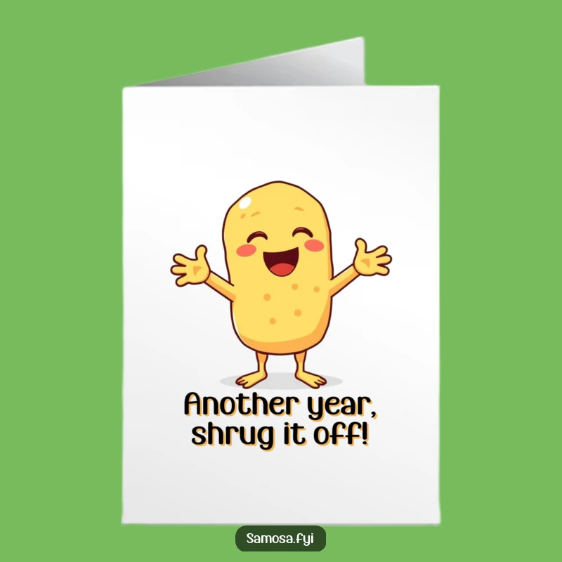 Free Printable Bday Card: Shrugging Fritter Funny Birthday Downloadable Gift